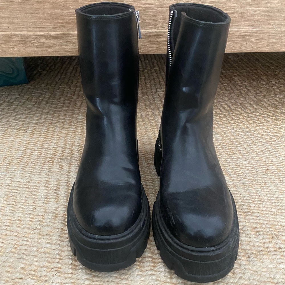 Black Lug Sole Chelsea boot